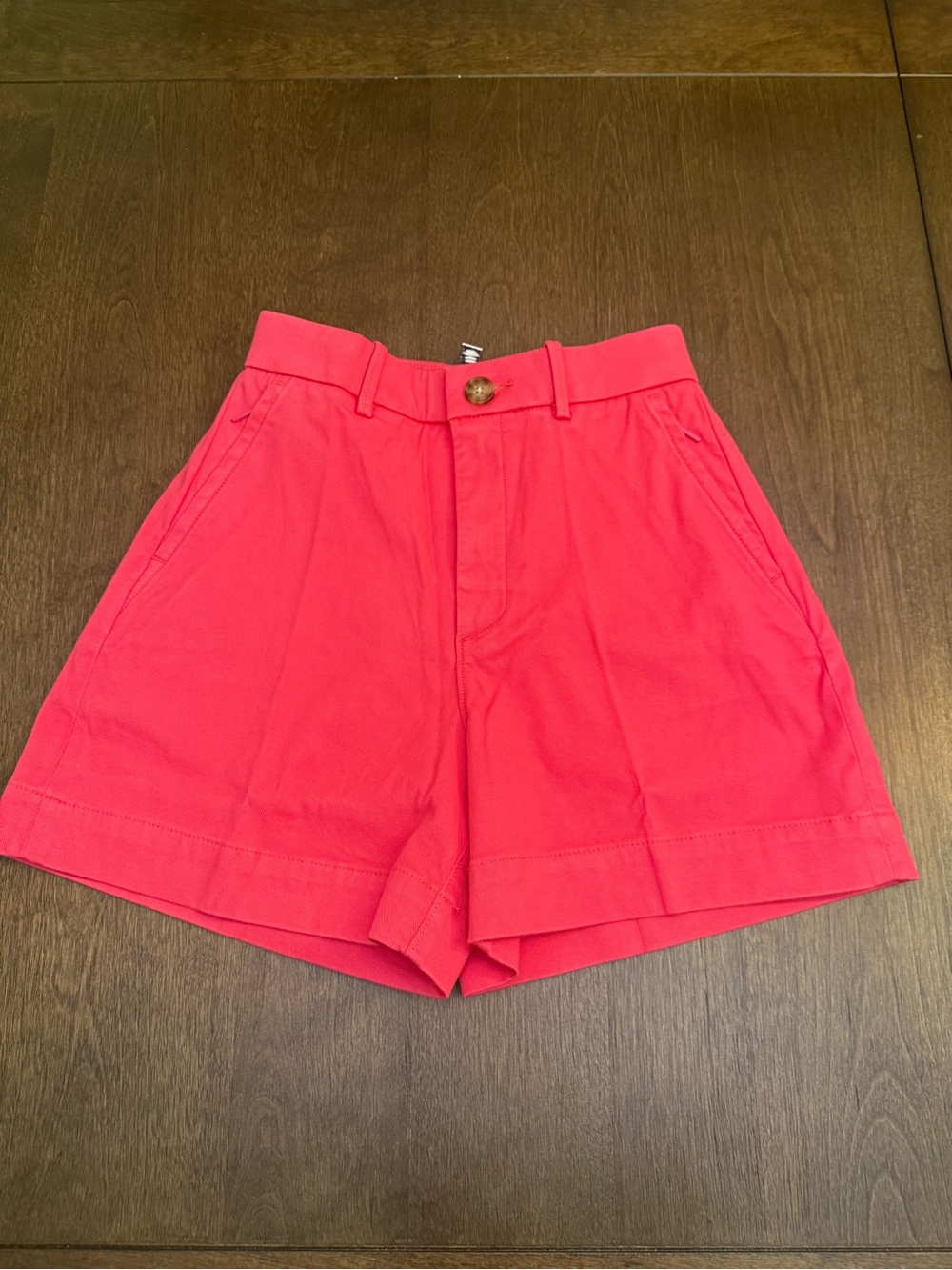 SPANX Bright Coral High-Waist Pleated Shorts